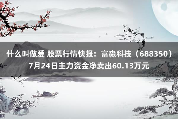 什么叫做爱 股票行情快报：富淼科技（688350）7月24日主力资金净卖出60.13万元