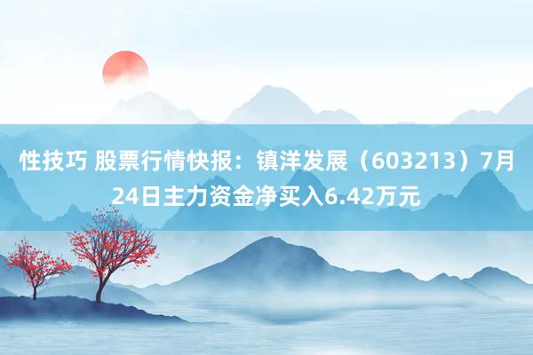 性技巧 股票行情快报：镇洋发展（603213）7月24日主力资金净买入6.42万元