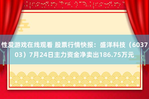 性爱游戏在线观看 股票行情快报：盛洋科技（603703）7月24日主力资金净卖出186.75万元