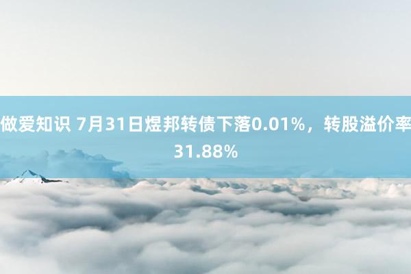 做爱知识 7月31日煜邦转债下落0.01%，转股溢价率31.88%