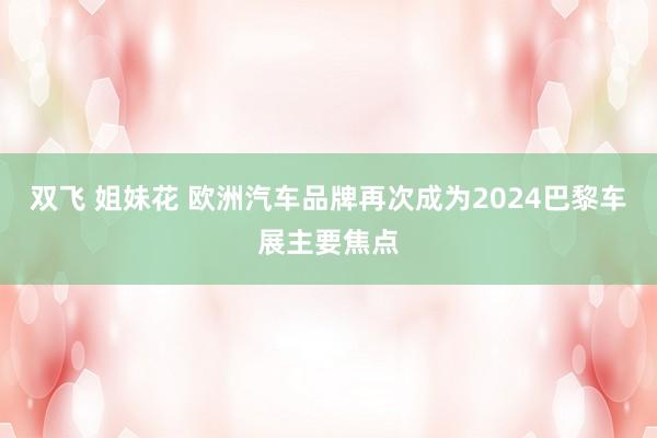 双飞 姐妹花 欧洲汽车品牌再次成为2024巴黎车展主要焦点