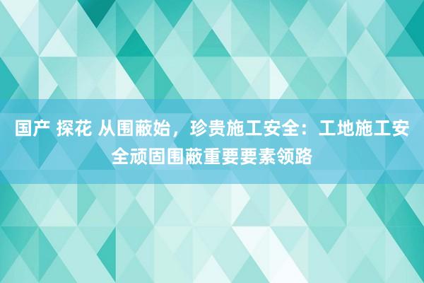 国产 探花 从围蔽始，珍贵施工安全：工地施工安全顽固围蔽重要要素领路