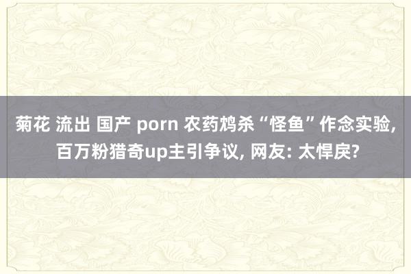 菊花 流出 国产 porn 农药鸩杀“怪鱼”作念实验, 百万粉猎奇up主引争议, 网友: 太悍戾?