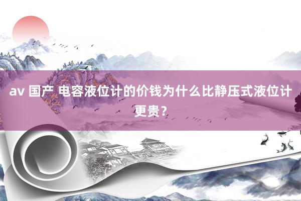 av 国产 电容液位计的价钱为什么比静压式液位计更贵？