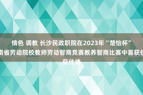 情色 调教 长沙民政职院在2023年“楚怡杯”湖南省劳动院校教师劳动智商竞赛教养智商比赛中喜获佳绩